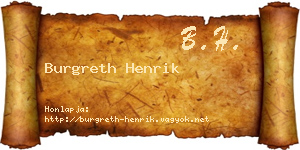 Burgreth Henrik névjegykártya